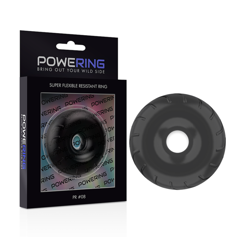 POWERING - ANNEAU PÉNIS SUPER FLEXIBLE ET RÉSISTANT 5CM PR08 NOIR - Sensualia