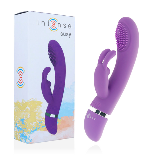 INTENSE - VIBRATEUR OSCILLANT SUSY SILICON RABBIT LILAS - Sensualia