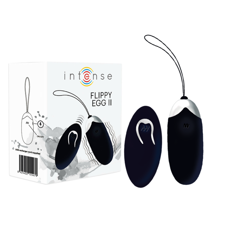INTENSE - OEUF VIBRANT FLIPPY II AVEC TÉLÉCOMMANDE NOIR - Sensualia