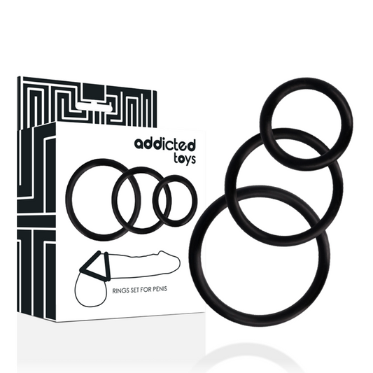 ADDICTED TOYS - ENSEMBLE DANNEAU POUR PÉNIS NOIR ADDICTED TOYS