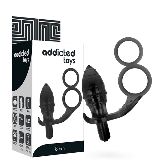 ADDICTED TOYS - PLUG ANAL AVEC DOUBLE ANNEAU NOIR ADDICTED TOYS