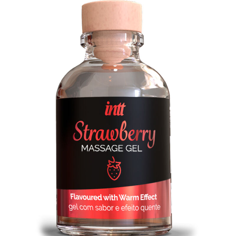 INTT MASSAGE & ORAL SEX - GEL DE MASSAGE EFFET CHAUD SAVEUR FRAISE - Sensualia