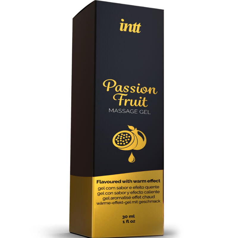 INTT MASSAGE & ORAL SEX - GEL DE MASSAGE SAVEUR FRUIT DE LA PASSION AVEC EFFET CHALEUR - Sensualia