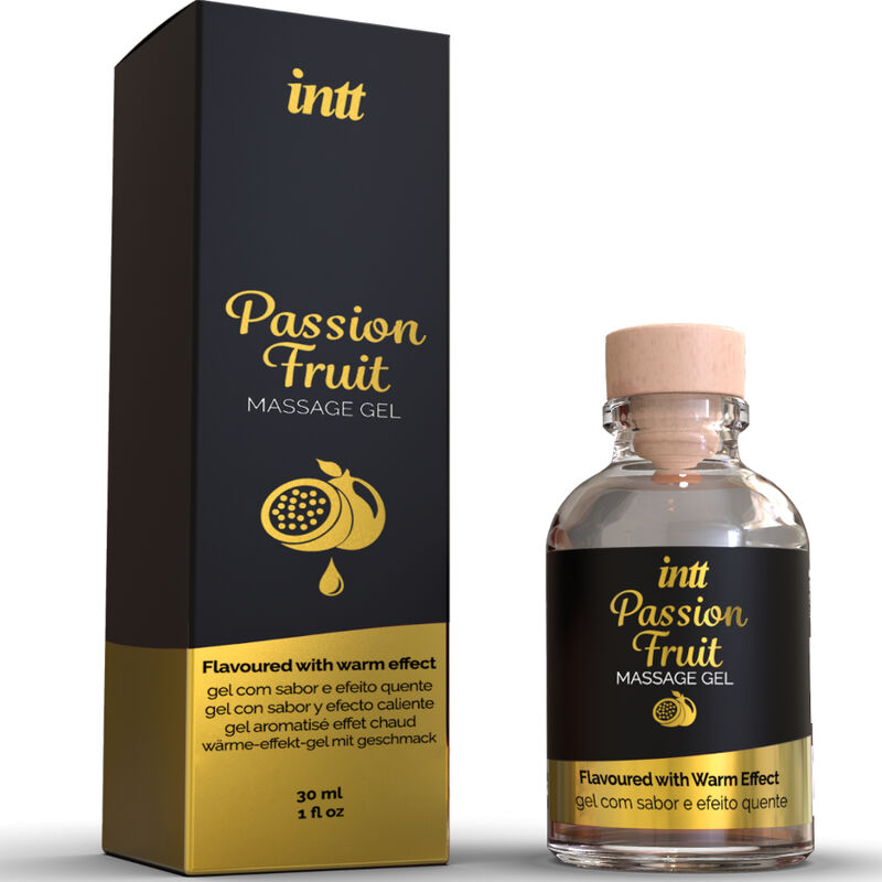 INTT MASSAGE & ORAL SEX - GEL DE MASSAGE SAVEUR FRUIT DE LA PASSION AVEC EFFET CHALEUR - Sensualia