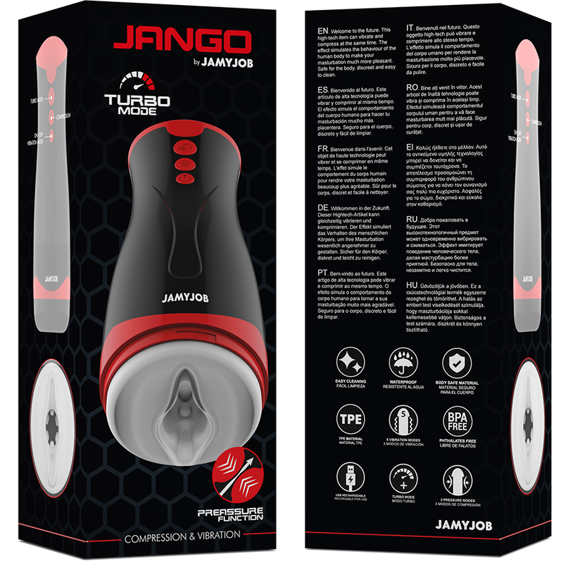 JAMYJOB - MASTURBATEUR  COMPRESSION ET VIBRATION JANGO - Sensualia