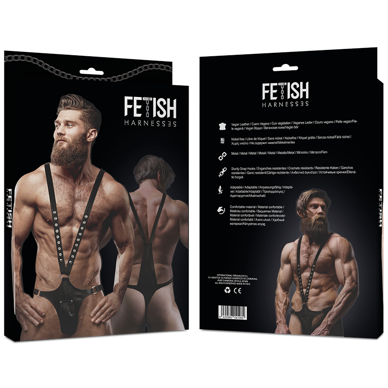 FETISH SUBMISSIVE ATTITUDE - HARNAIS EN CUIR ÉCOLOGIQUE EN V POUR HOMMES - Sensualia