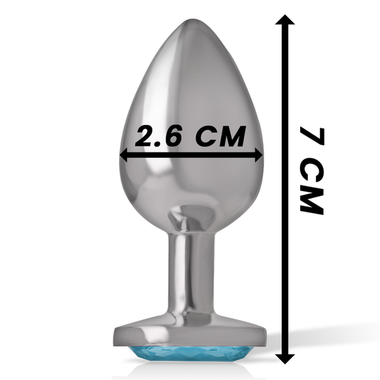 INTENSE - PLUG ANAL MÉTAL ALUMINIUM COEUR BLEU TAILLE S - Sensualia