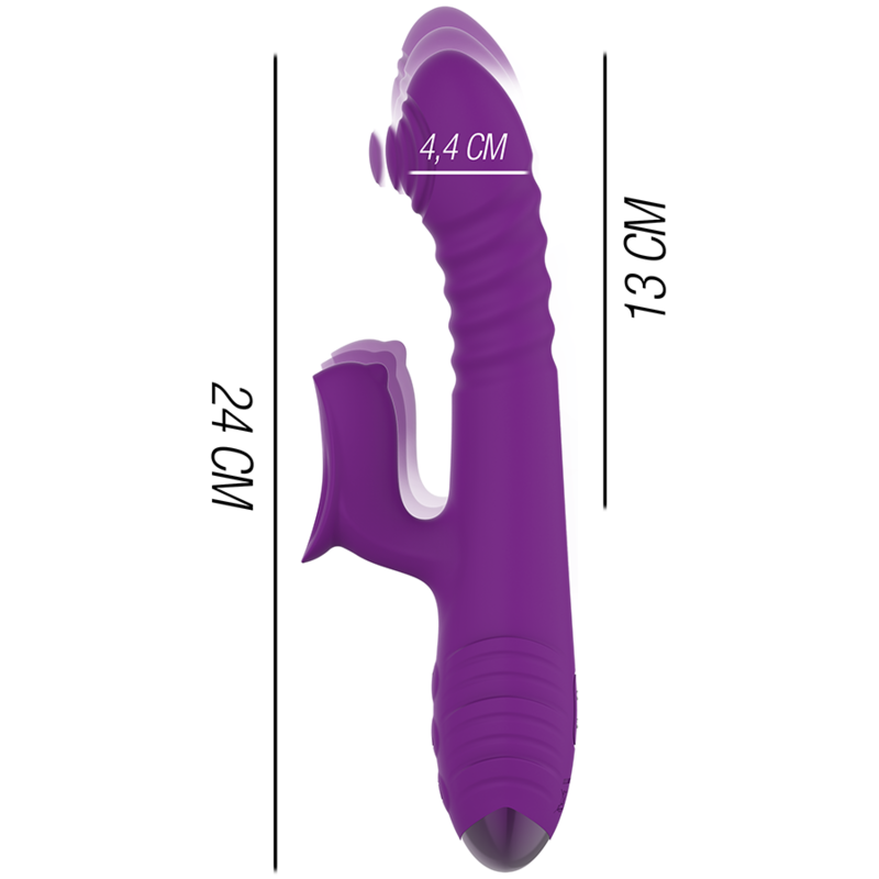 INTENSE - VIBRATEUR RECHARGEABLE MULTIFONCTION IGGY UP & DOWN AVEC STIMULATEUR CLITORAL VIOLET - Sensualia