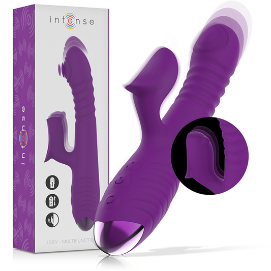 INTENSE - VIBRATEUR RECHARGEABLE MULTIFONCTION IGGY UP & DOWN AVEC STIMULATEUR CLITORAL VIOLET - Sensualia