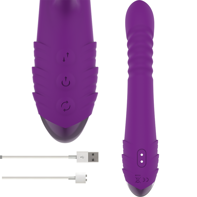 INTENSE - VIBRATEUR RECHARGEABLE MULTIFONCTION IGGY UP & DOWN AVEC STIMULATEUR CLITORAL VIOLET - Sensualia