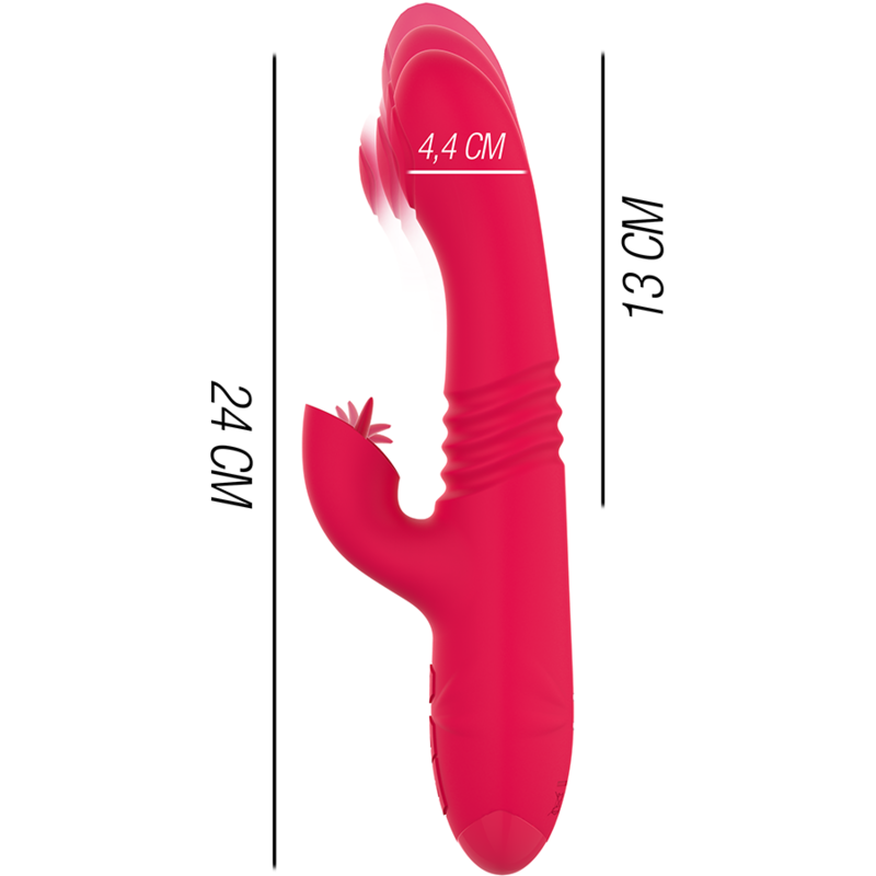 INTENSE - VIBRATEUR UP & DOWN RECHARGEABLE MULTIFONCTION DUA AVEC LANGUE ROUGE - Sensualia