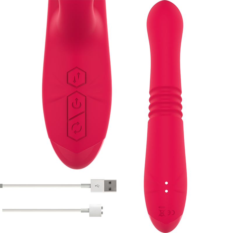 INTENSE - VIBRATEUR UP & DOWN RECHARGEABLE MULTIFONCTION DUA AVEC LANGUE ROUGE - Sensualia