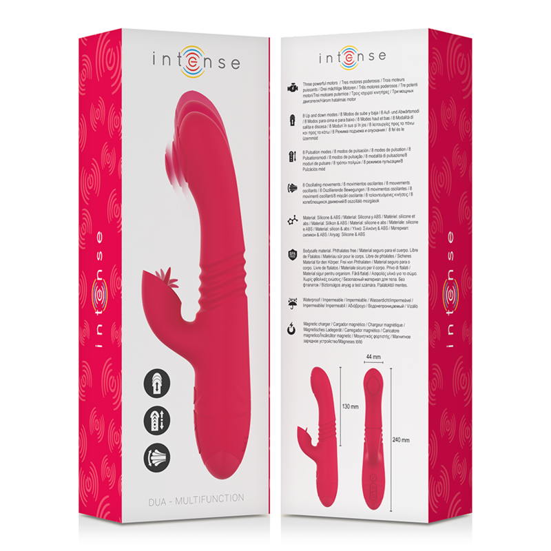 INTENSE - VIBRATEUR UP & DOWN RECHARGEABLE MULTIFONCTION DUA AVEC LANGUE ROUGE - Sensualia
