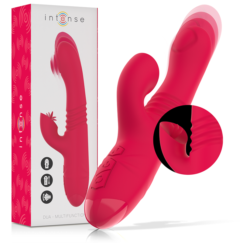 INTENSE - VIBRATEUR UP & DOWN RECHARGEABLE MULTIFONCTION DUA AVEC LANGUE ROUGE - Sensualia