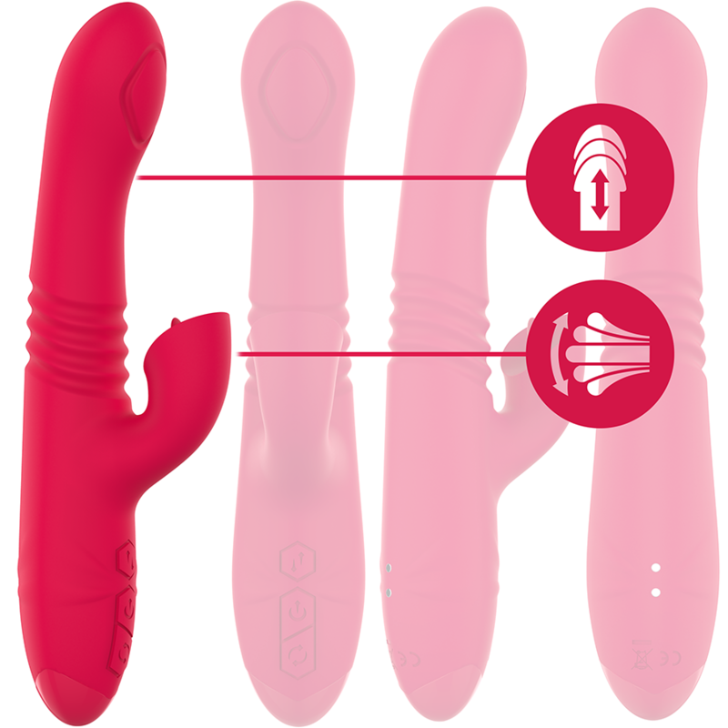 INTENSE - VIBRATEUR UP & DOWN RECHARGEABLE MULTIFONCTION DUA AVEC LANGUE ROUGE - Sensualia