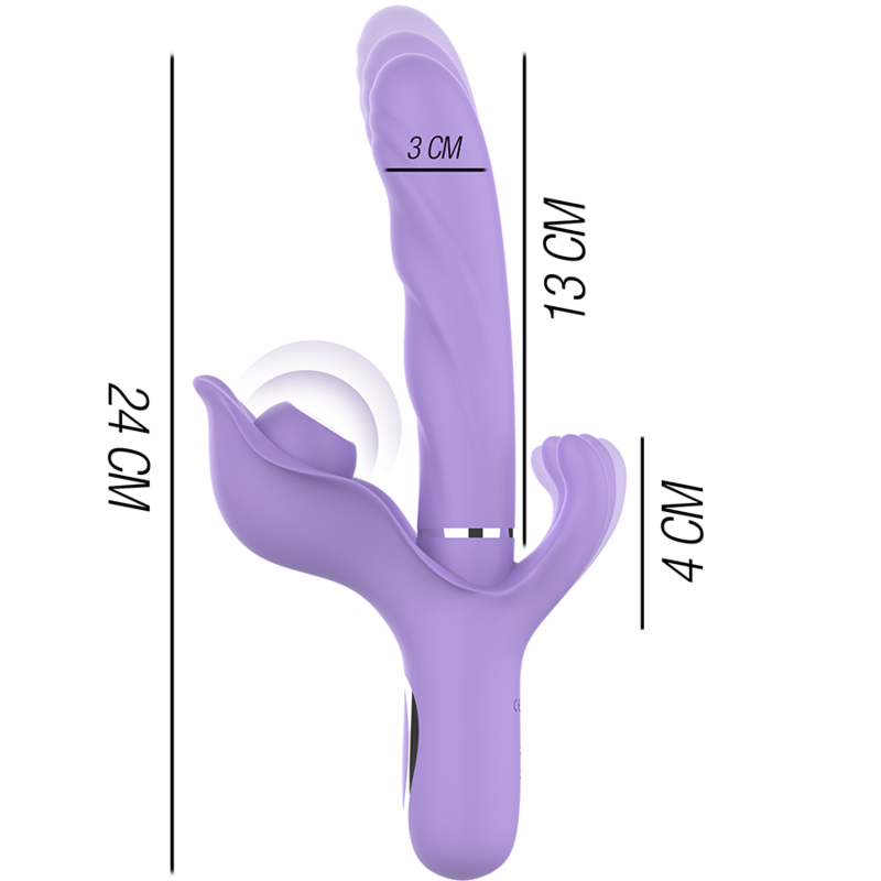 INTENSE - VIBRATEUR RECHARGEABLE MULTIFONCTION BILLIE ASPIRATION ET PULSATION VIOLET - Sensualia