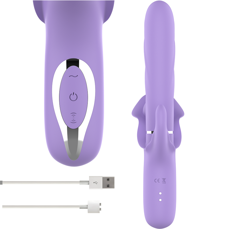 INTENSE - VIBRATEUR RECHARGEABLE MULTIFONCTION BILLIE ASPIRATION ET PULSATION VIOLET - Sensualia