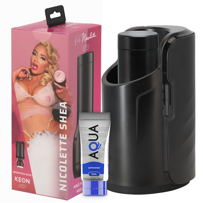 KIIROO - KEON + FEEL NICOLETTE SHEA STROKER + LUBRIFIANT DE QUALITÉ AQUA 50 ML - Sensualia