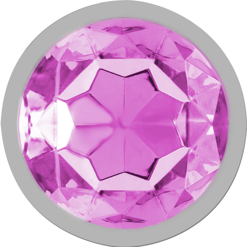INTENSE - PLUG ANAL EN MÉTAL ALUMINIUM AVEC CRISTAL ROSE TAILLE L - Sensualia