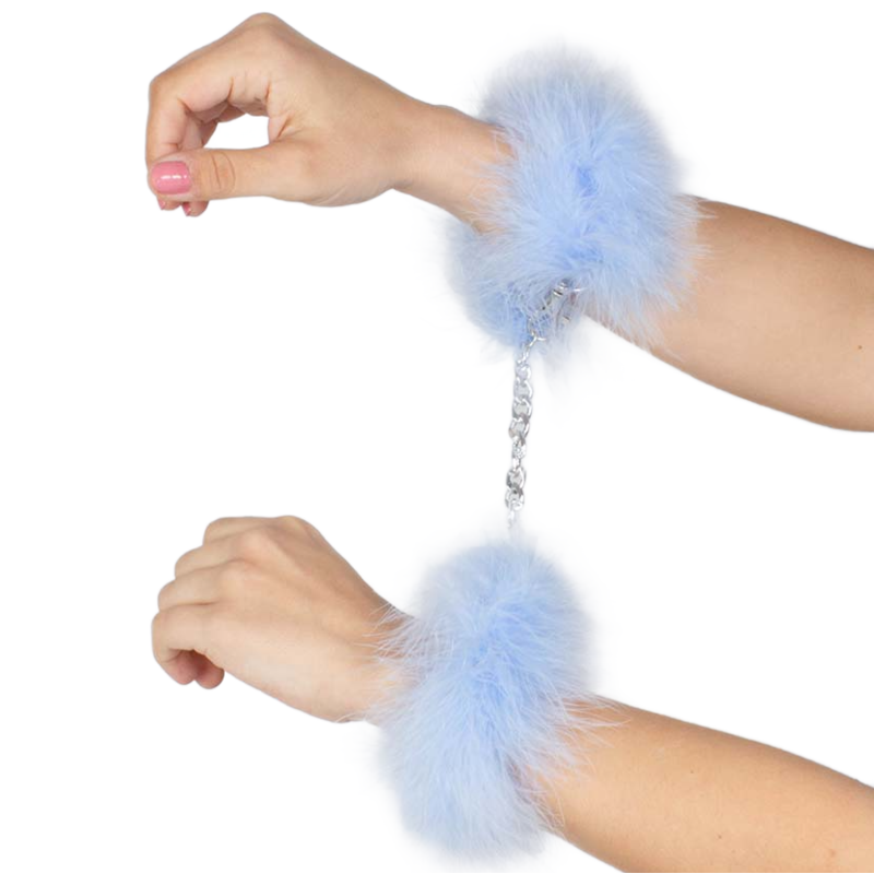 SECRETPLAY - MENOTTES DE MARABOU LUMIÈRE BLEUE - Sensualia