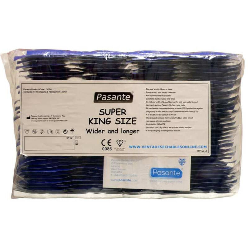 PASANTE - PRÉSERVATIFS TAILLE SUPER KING SAC 144 UNITÉS - Sensualia