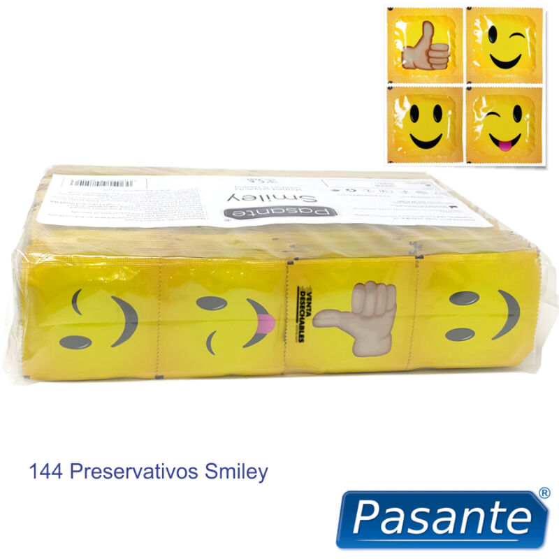 PASANTE - PRÉSERVATIFS SMILEY SAC 144 UNITÉS - Sensualia