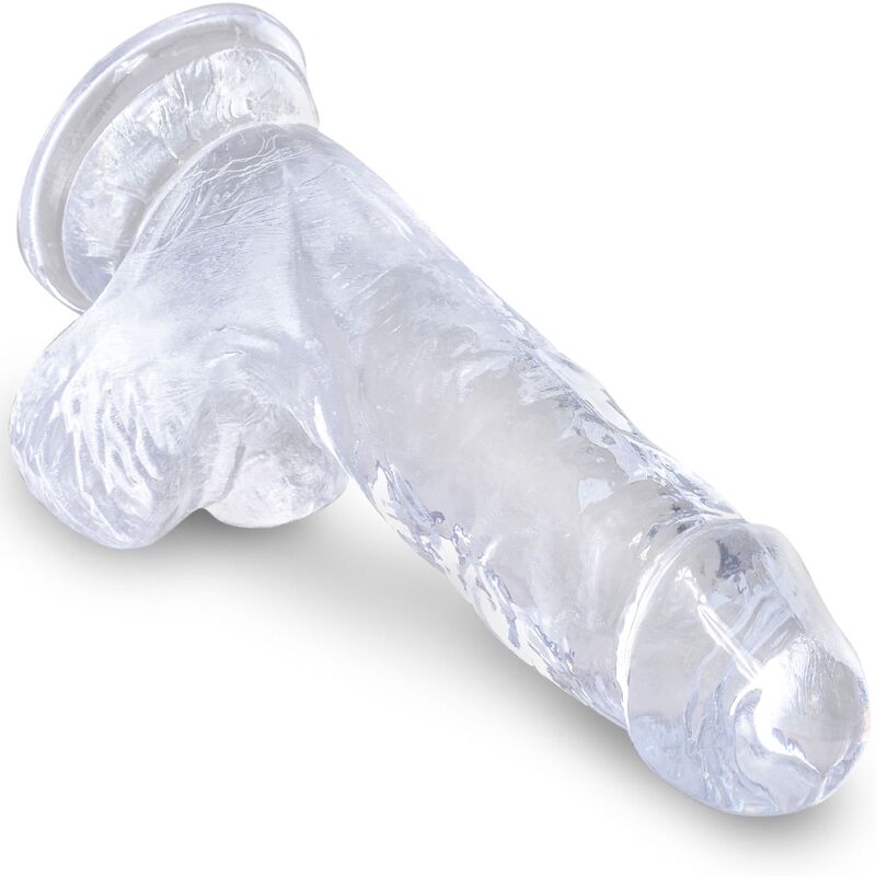 KING COCK - CLEAR PÉNIS RÉALISTE AVEC BOULES 10.1 CM TRANSPARENT - Sensualia