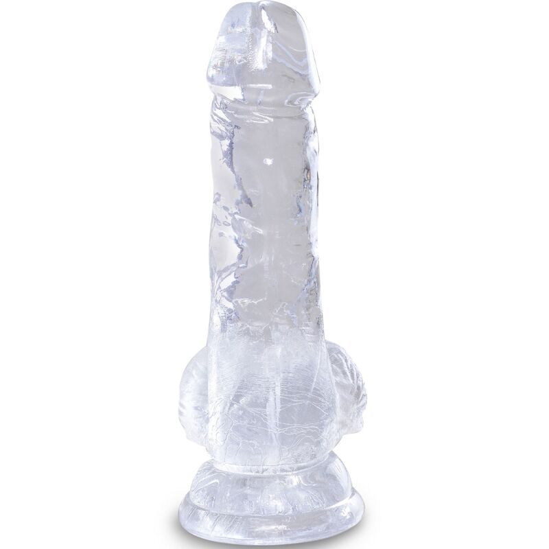KING COCK - CLEAR PÉNIS RÉALISTE AVEC BOULES 10.1 CM TRANSPARENT - Sensualia