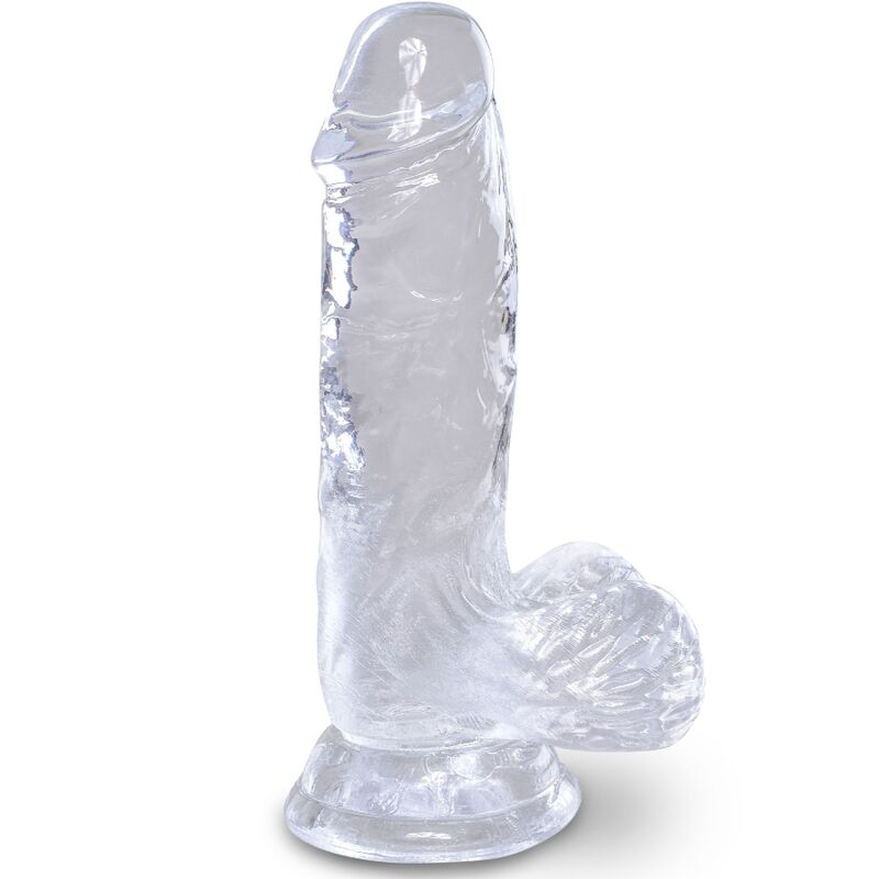 KING COCK - CLEAR PÉNIS RÉALISTE AVEC BOULES 10.1 CM TRANSPARENT - Sensualia