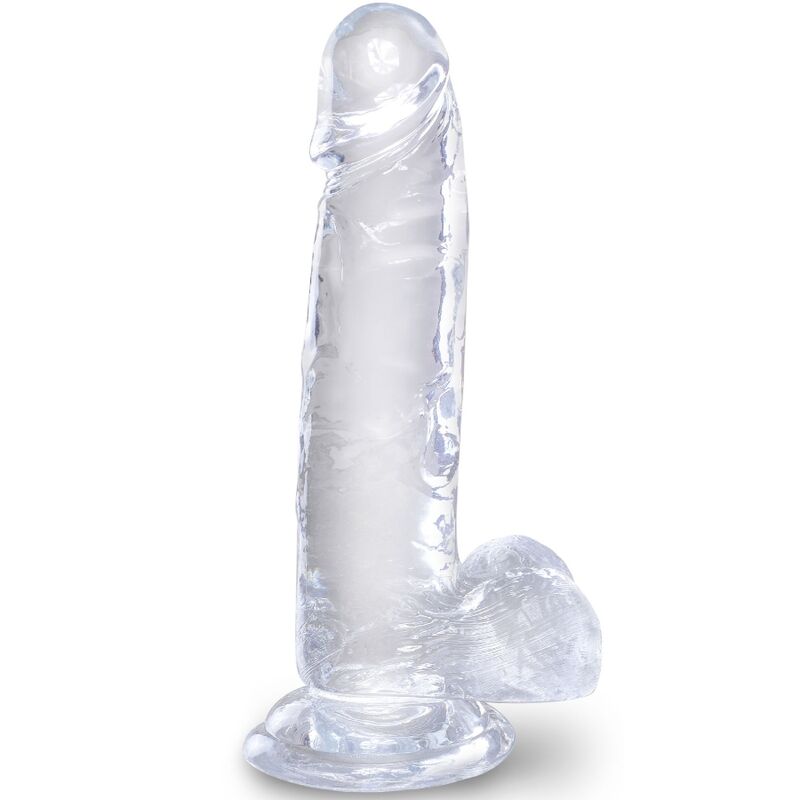 KING COCK - CLEAR PÉNIS RÉALISTE AVEC BOULES 15.2 CM TRANSPARENT - Sensualia