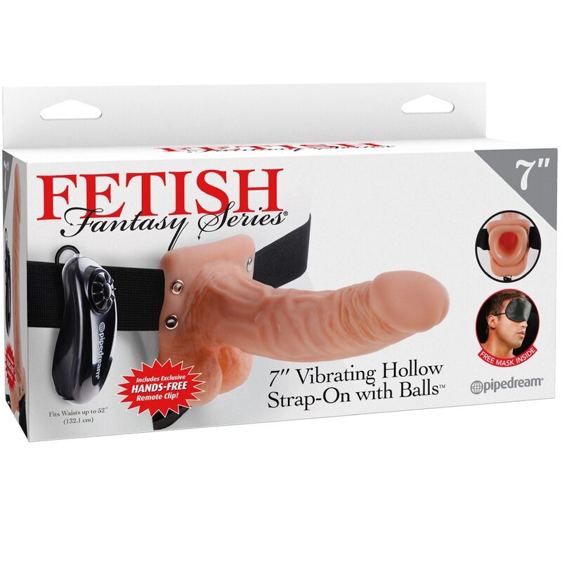 FETISH FANTASY SERIES - HARNAIS RÉGLABLE TÉLÉCOMMANDE PÉNIS RÉALISTE AVEC TESTICULES 17,8 CM - Sensualia