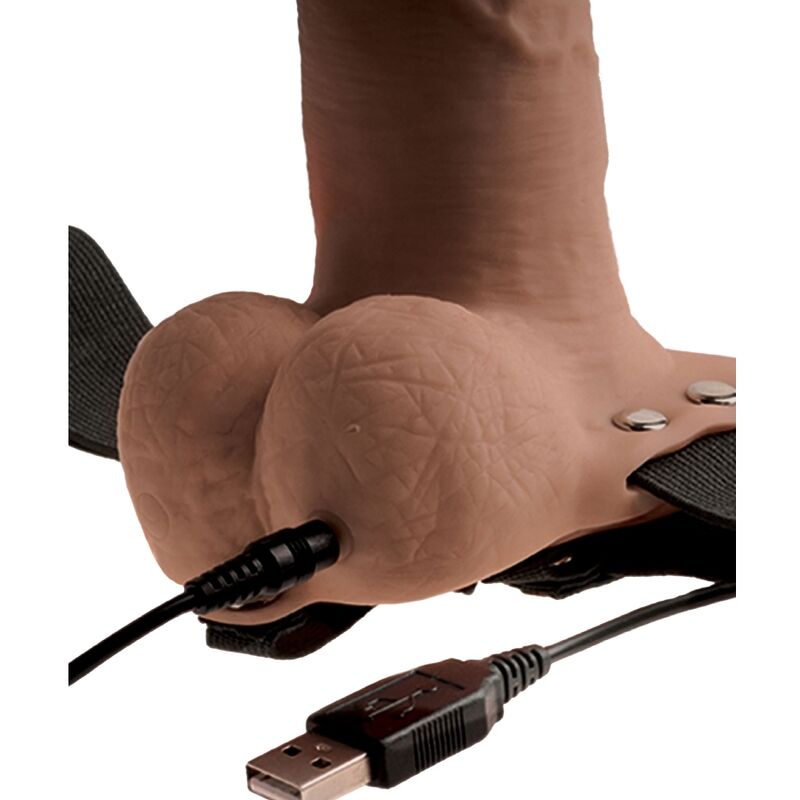 FETISH FANTASY SERIES - HARNAIS RÉGLABLE PÉNIS RÉALISTE AVEC TESTICULES RECHARGEABLES ET VIBRATEUR 15 CM - Sensualia