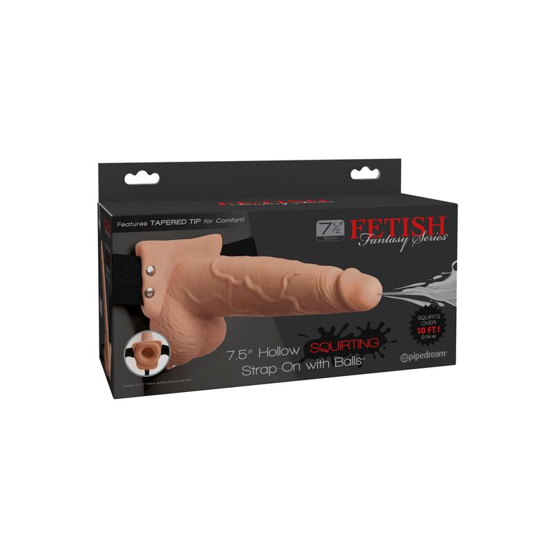 FETISH FANTASY SERIES - HARNAIS RÉGLABLE PÉNIS RÉALISTE AVEC BALLES ÉJACULANTES 19 CM - Sensualia
