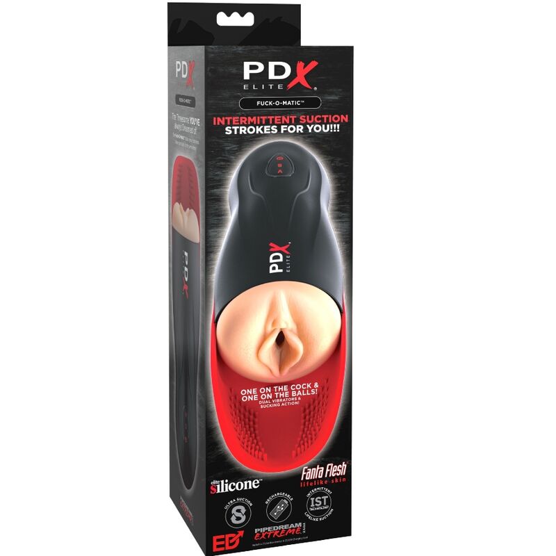PDX ELITE - STROKER FUCK-O-MATIC VAGIN DOUBLE VIBRATION PÉNIS ET TESTICULES - Sensualia