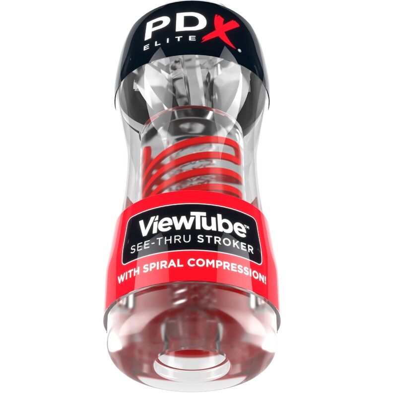 PDX ELITE - STROKER VIEWTUBE 2 SPIRALE COMPRESSION TRANSPARENT - Sensualia