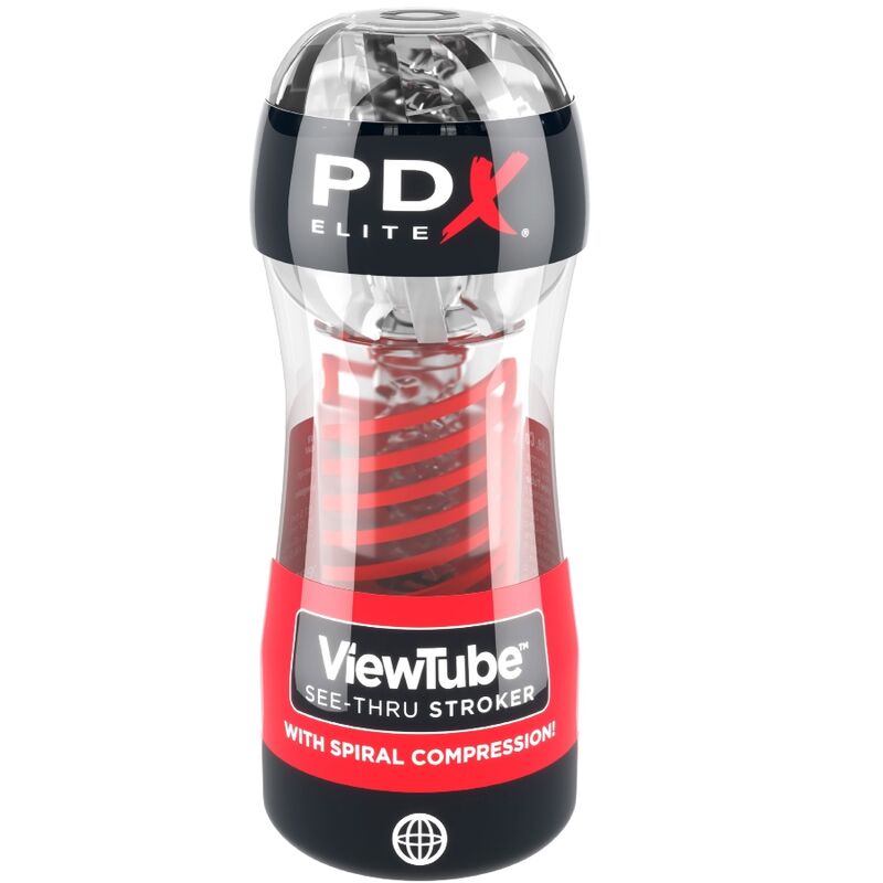 PDX ELITE - STROKER VIEWTUBE 2 SPIRALE COMPRESSION TRANSPARENT - Sensualia