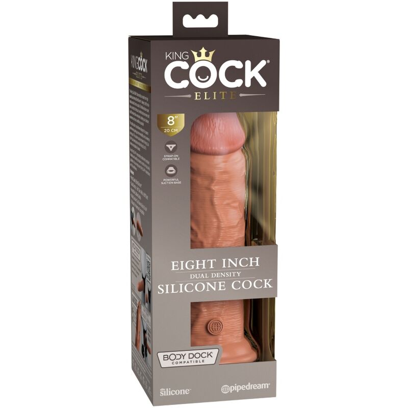 KING COCK - ELITE GODE RÉALISTE EN SILICONE 20.3 CM CARAMEL - Sensualia