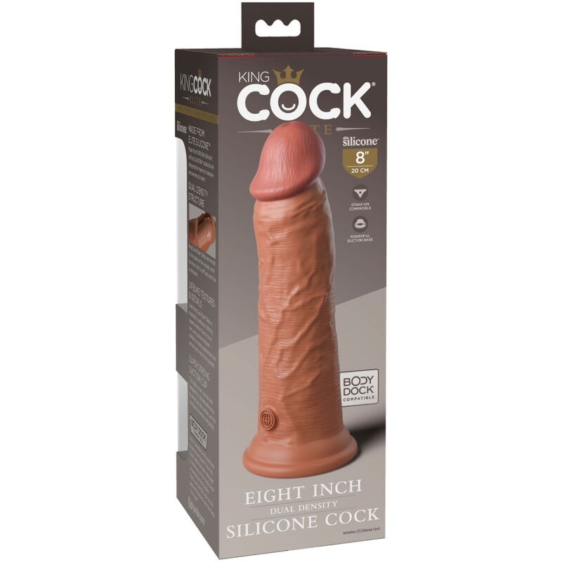 KING COCK - ELITE GODE RÉALISTE EN SILICONE 20.3 CM CARAMEL - Sensualia
