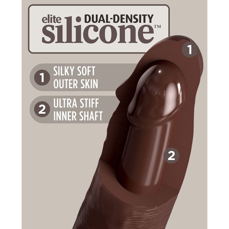 KING COCK - ELITE GODE RÉALISTE EN SILICONE 28 CM MARRON - Sensualia