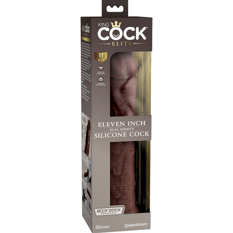 KING COCK - ELITE GODE RÉALISTE EN SILICONE 28 CM MARRON - Sensualia