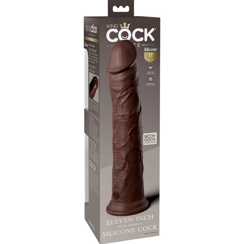 KING COCK - ELITE GODE RÉALISTE EN SILICONE 28 CM MARRON - Sensualia