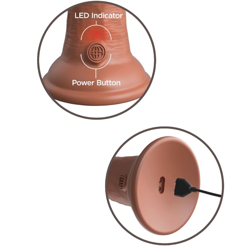 KING COCK - ELITE GODE RÉALISTE VIBRANT & SILICONE 15.2 CM CARAMEL - Sensualia