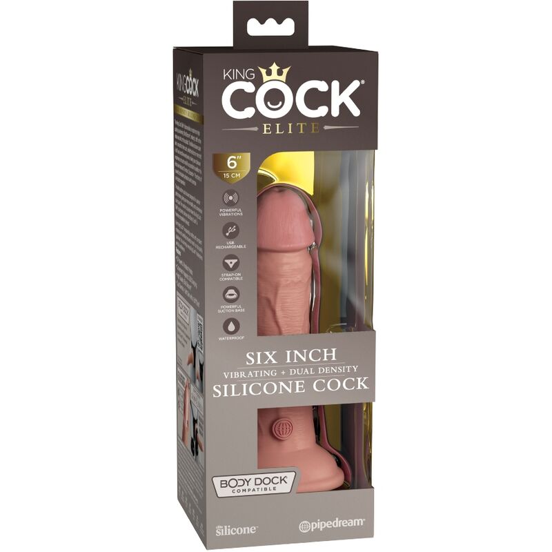 KING COCK - ELITE GODE RÉALISTE VIBRANT & SILICONE 15.2 CM - Sensualia