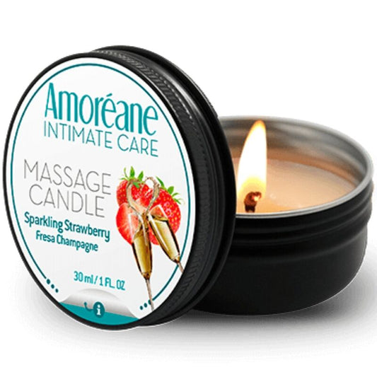 AMOREANE - BOUGIE DE MASSAGE FRAISE CHAMPAGNE 30 ML AMOREANE