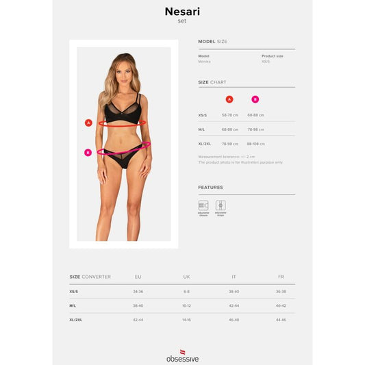 OBSESSIVE - NESARI SET DOS PIEZAS XL/XXL - Sensualia
