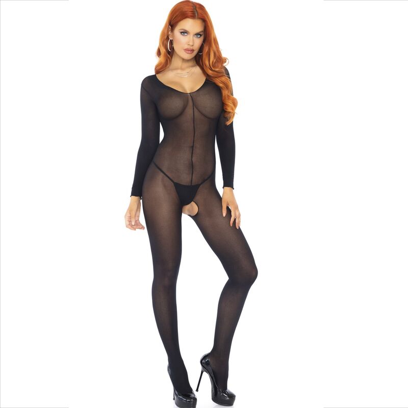 LEG AVENUE - BODYSTOCKING MANCHES LONGUES NOIR - Sensualia