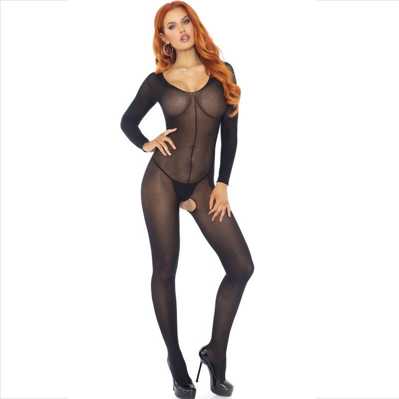 LEG AVENUE - BODYSTOCKING MANCHES LONGUES NOIR - Sensualia