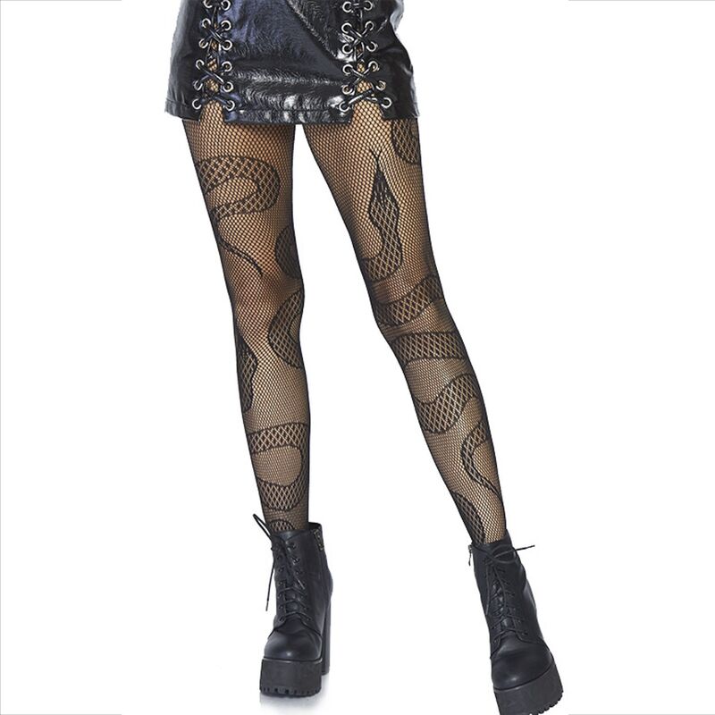 LEG AVENUE - BAS NET SERPENTS NOIR LEG AVENUE HOSIERY