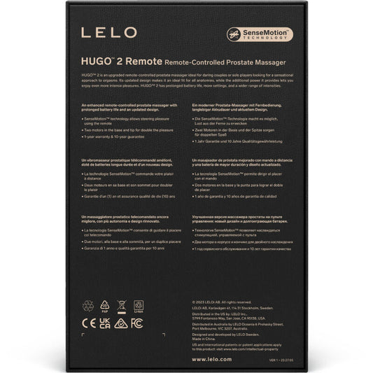LELO - HUGO 2 MASAJEADOR DE PROSTATA CONTROL REMOTO VERDE - Sensualia