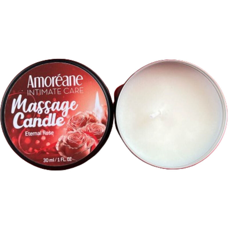 AMOREANE - BOUGIE DE MASSAGE ROSE ÉTERNELLE 30 ML AMOREANE